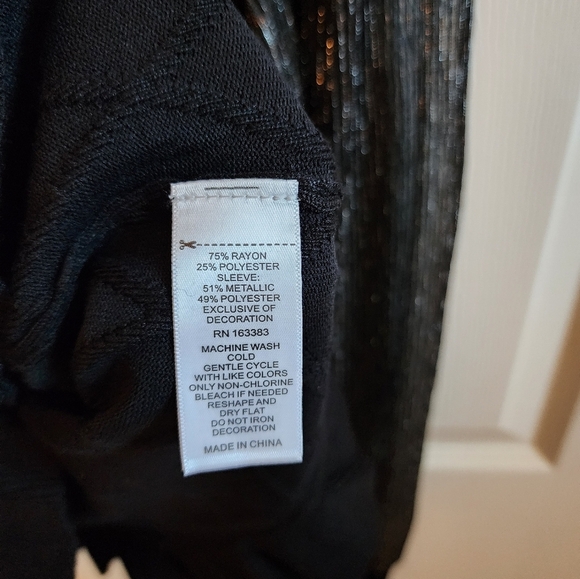 Rio & Rian metallic Long Sleeve Blouse Large - Picture 6 of 8